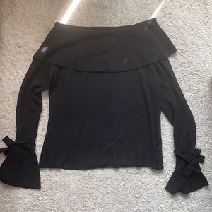 Bebe Off the Shoulder Ribbed Sweater